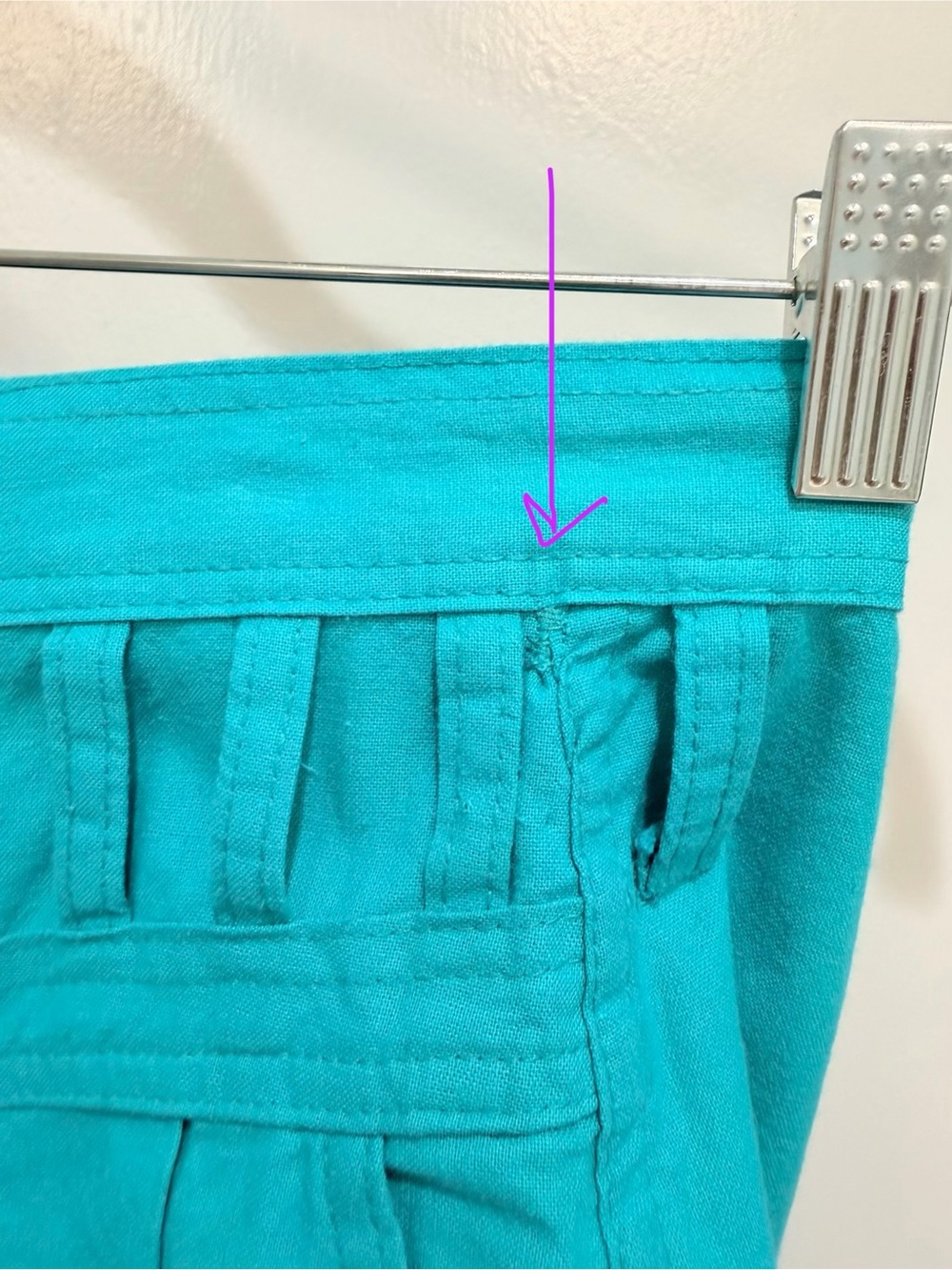 Vintage 80s Cherokee High Waist Pleated Tapered Pants Turquoise Aqua Sz 13 USA - Picture 11 of 14